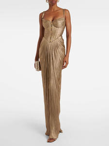 <span class=keywords><strong>2026</strong></span>新款现货上市女装复古性感纯色连衣裙，带肩带派对连衣裙 - Product Image 1