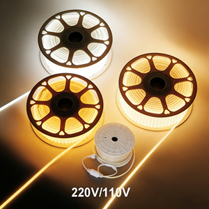 Tiras de Luces <span class=keywords><strong>LED</strong></span> <span class=keywords><strong>COB</strong></span> de Alto Voltaje 110V 220V, Impermeables IP65 para Interiores y Exteriores, para Decoración de Centros Comerciales y Hogares, Tiras <span class=keywords><strong>LED</strong></span> 220v <span class=keywords><strong>COB</strong></span> - Product Image 1