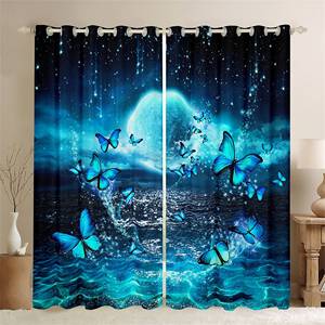 Dead Moth Sun Moon Ventana Cortinas Mandala Mariposa Trippy Hippie Art Ventana Cortinas Black Out Luxury Living Room Cortina - Product Image 5