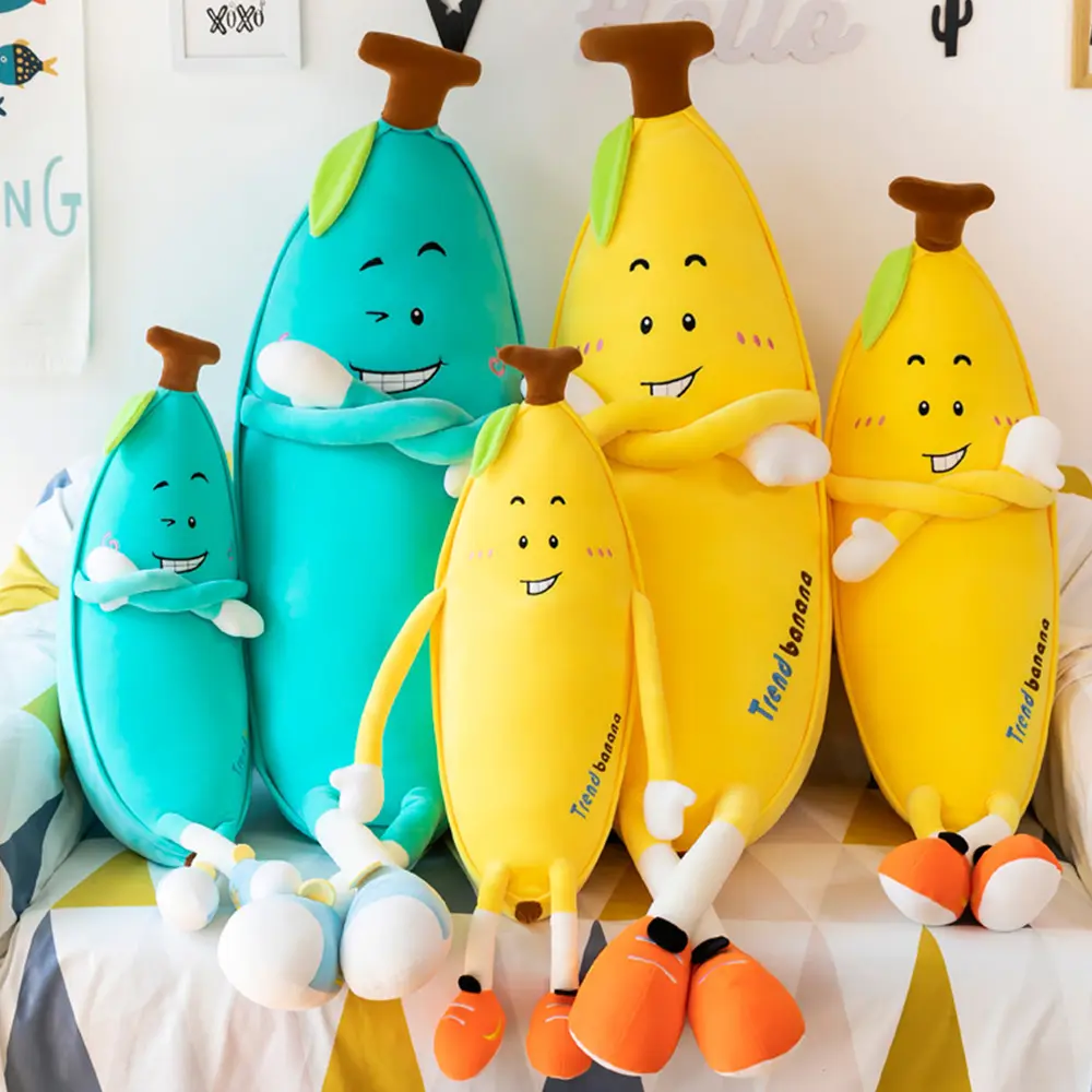Travesseiro de pelúcia gigante, almofada de brinquedo de banana gigante personalizada, design de frutas, 80cm de pelúcia, esquadrão macio de banana, brinquedos, travesseiro longo