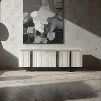 Buffet moderne en bois massif avec base en acier inoxydable, personnalisable, convertible, armoire de salle à manger et de salon pour la maison