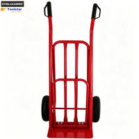 Carretilla de Mano con Recubrimiento en Polvo, Capacidad de 600 lb, Asas Dobles, 1200 x 500 x 480 mm, para Manipulación de Materiales, Carretilla de Dos Ruedas