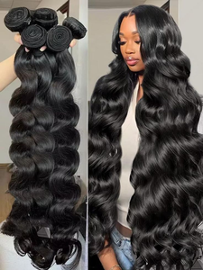 100% chưa qua chế biến Brazil Trinh tóc liền mạch ren đóng cửa & sang trọng sóng cơ thể wefts - Product Image 2