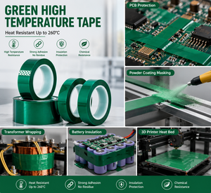 Ruban adhésif thermique vert multi-usages sur mesure OEM, ruban de masquage PET haute température pour impression 3D et sublimation - Product Image 2