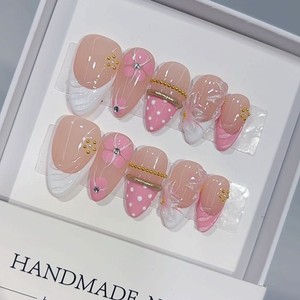 <span class=keywords><strong>Uñas</strong></span> Postizas de Lujo con Lazo y <span class=keywords><strong>Pegamento</strong></span>, <span class=keywords><strong>Uñas</strong></span> Postizas de Cobertura Completa, Diseño Personalizado Disponible - Product Image 3