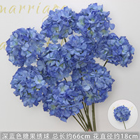 Zijden bloemen Kunstbloemen Kunst diepblauwe bruiloftszaal achtergronddecoratie Blauwe koninklijke bruiloft simulatiebloemen materiaal