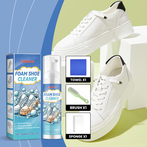 Kit de nettoyage de chaussures en mousse Jakehoe 100 ml, nettoyant pour chaussures blanches en mousse, élimination des taches d'huile et de saleté, ensemble de nettoyage de chaussures avec serviette, brosse et éponge - Product Image 2
