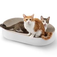 Griffoir pour chat en carton ovale moderne, lit pour chat, griffoir durable pour chats d'intérieur