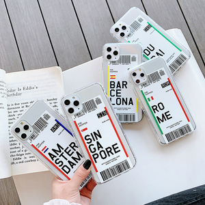 Sáng Tạo Hot Bán Vé Máy Bay Để Thế Giới Thành Phố Nhãn Mã Vạch DHL Express Trường Hợp Điện Thoại Cho <span class=keywords><strong>Iphone</strong></span> 16 15 14 13 12 11 Pro Max - Product Image 2