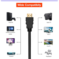 Câble HDTV/HDTV 4K 2.0 de 5,5 mm de diamètre, version 2.0, 60 Hz, 3D, 1080p, 18 Gbps, 1 m, 1,5 m, 1,8 m, 2 m, 3 m, 5 m, 10 m, 15 m, 20 m, 30 m, 1080p