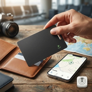 Mini GPS-Tracker Airtags 4er-Pack für Karten, Smartfinder Ähnlich <span class=keywords><strong>Atuvos</strong></span>, 2 Karten Namens-Diebstahlschutz Carbon Kofferanhänger Karten - Product Image 1