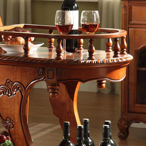 गर्म बिक्री लकड़ी की प्राचीन ट्रॉली होटल शराब ट्रॉली होटल शराब ट्रॉली चार पहियों के साथ अमेरिकी शैली लक्जरी होटल फर्नीचर घर बार फर्नीचर - Product Image 4