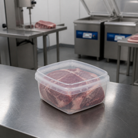 Boîte de conservation carrée transparente pour aliments surgelés, prête à consommer