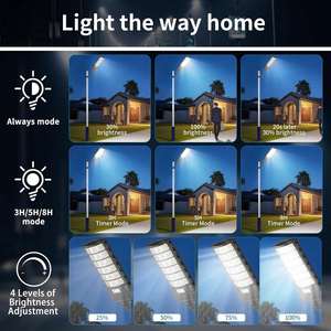 Farola Solar LED para Exteriores, Impermeable IP65, 50w 100w 150w 200w 250w 300w, Integrada, Todo en Uno - Product Image 5
