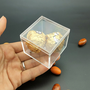 Wholesale Custom Made Cheap Clear Small Packaging Candy Boxes Rectangle Square Acrylic Storage Box With Lids