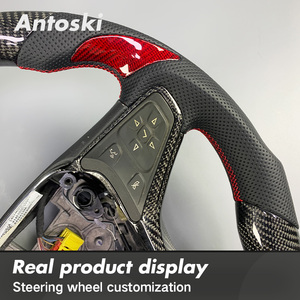Volant sport en cuir perforé noir personnalisé avec fibre de carbone véritable pour <span class=keywords><strong>Chevrolet</strong></span> <span class=keywords><strong>Malibu</strong></span> XL <span class=keywords><strong>RS</strong></span> 2016-2023 - Product Image 4