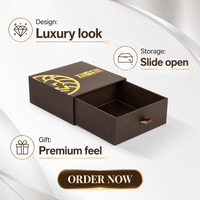 Boîte coulissante à ruban personnalisée avec logo, luxueuse, écologique et recyclable