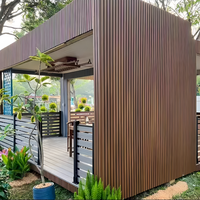Panneau mural extérieur WPC, revêtement imperméable pour extérieur, panneau de clôture à rayures fluorescentes 3D, panneau de clôture à carreaux, jardin, balcon, terrasse