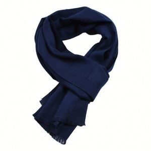 Cross Border Autumn/Winter <b>Wool</b>/Viscose Unisex Monochrome Double-sided Yarn-dyed Scarf Shawl CN - Product Image 3