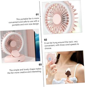 Ventilateur portable à clipser, mini ventilateur de téléphone rechargeable, pour la maison, l'extérieur et les voyages, avec anneau lumineux LED et clip pour téléphone, ventilateur pliable à main - Product Image 4
