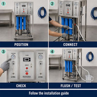 Équipement de traitement de l'eau par osmose inverse pour petites entreprises, 250L 500L LPH, système personnalisable