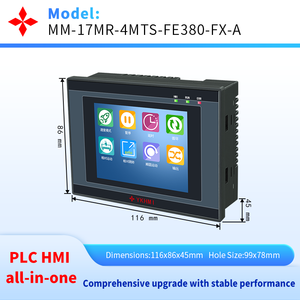 หน้าจอสัมผัส PLC <span class=keywords><strong>HMI</strong></span> ขนาด 3.8 นิ้ว รุ่น FX1S-17MR พร้อมอินพุต 10 ช่อง เอาท์พุต 7 ช่อง ตัวนับความเร็วสูง 2 ตัว และแกน 2 แกน สำหรับตัวควบคุมเครื่องจักรบรรจุภัณฑ์ - Product Image 2