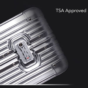 Bagage à main avec cadre en <span class=keywords><strong>aluminium</strong></span> Bagage en <span class=keywords><strong>polycarbonate</strong></span> sans fermeture à glissière avec roues <span class=keywords><strong>Valise</strong></span> à coque dure 4 coins en métal - Product Image 2