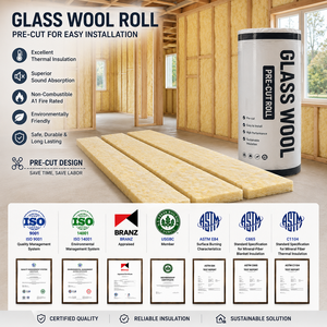 <span class=keywords><strong>Laine</strong></span> <span class=keywords><strong>de</strong></span> <span class=keywords><strong>verre</strong></span> pré-coupée insonorisante et isolante en fibre <span class=keywords><strong>de</strong></span> <span class=keywords><strong>verre</strong></span> <span class=keywords><strong>de</strong></span> 120 mm, conforme à la norme ASTM C1104 R282, pour murs à ossature bois en Amérique du Sud - Product Image 1