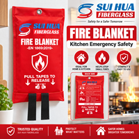 Couverture anti-feu de cuisine en fibre de verre résistante à la chaleur, pour la suppression d'incendies d'urgence et la sécurité