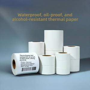 Papier d'impression d'étiquettes thermiques brillantes autocollantes thermosensibles pour la logistique transfrontalière, autocollant 100 80 60 40 <span class=keywords><strong>Code</strong></span>-barres - Product Image 6