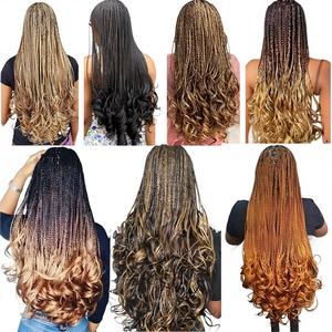 150g Mèches synthétiques françaises bouclées en spirale, grandes ondulations lâches, résistantes à la chaleur, double trame, pour tresses au <span class=keywords><strong>crochet</strong></span> - Product Image 4