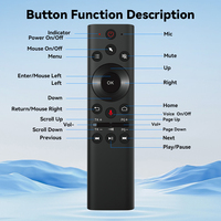 Télécommande Air Mouse PC 19 touches double mode avec BT 2.4G USB IR ATV et fonction d'apprentissage vocal
