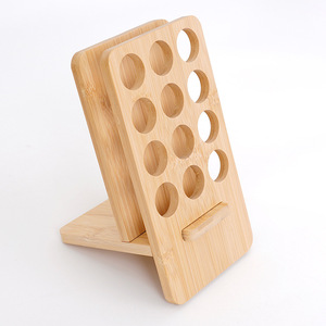 Estante de almacenamiento de madera para botellas de aceites esenciales, soporte de exhibición rectangular de 22x8,5x4cm para productos de cuidado personal - Product Image 5