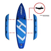 SUP de pêche avec airbag de stabilité, tubes de flottaison gonflables en PVC détachables, anti-retournement, pour débutants, planche à pagaie de pêche en mer