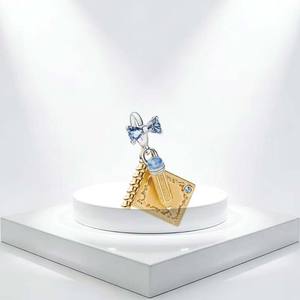 Nouveauté 2026 : Breloques et pendentifs en argent 925, motifs Coccinelle, Hibou, Abeille, Tortue, Crayon, <span class=keywords><strong>Clé</strong></span> bicolore, pour bijoux DIY exquis - Product Image 6