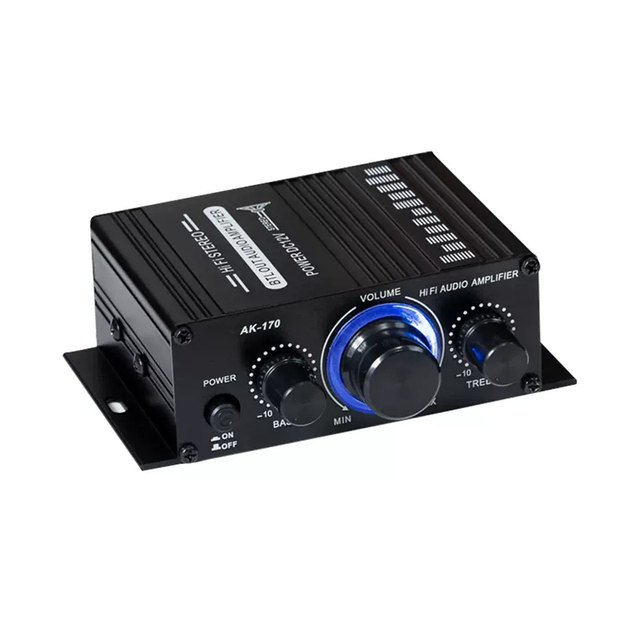 AK-170 Mini miniature pure power amplifier home computer audio 2.0 channel high fidelity power amplifier DC12V