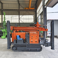 Foreuse hydraulique pneumatique à chenilles à couple élevé pour puits d'eau, machine de forage diesel avec pompe à boue pour puits géothermiques