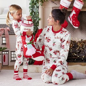Conjunto de <span class=keywords><strong>Pijamas</strong></span> Navideños Sublimables al por Mayor, 180gsm, Personalizables con Estampado, Manga Larga, para Adultos, Niños, Bebés y Mascotas - Product Image 5