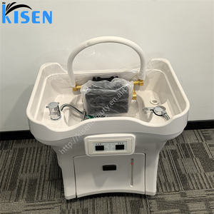 Kisen bon emballage shampooing Bac tête <span class=keywords><strong>Spa</strong></span> bassin cheveux Machine de lavage nouvelle mise à niveau avec des réservoirs légers chauffage Tie Pod poignée roues - Product Image 1