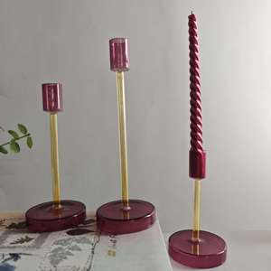 Juego <span class=keywords><strong>de</strong></span> Portavelas <span class=keywords><strong>de</strong></span> <span class=keywords><strong>Vidrio</strong></span> Soplado a Mano, Coloridos, Diseño Moderno, para Decoración <span class=keywords><strong>de</strong></span> Mesa en Bodas y Fiestas - Product Image 6