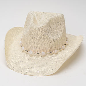 Chapeau de cowboy occidental européen américain unisexe, chapeau de jazz à large bord avec paillettes, chapeau d'été respirant, protection solaire - Product Image 4