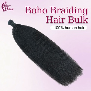 FH 100% Unprocessed Virgin Natural Kinky Straight Bulk <b>Braiding</b> Cabelo Human Hair No Weft <b>for</b> <b>Braiding</b> Hair <b>Extensions</b> - Product Image 4