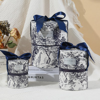 Boîte Cadeau Cylindrique Vintage Evergreenwrap pour Foulard en Soie Mat, Matériaux Recyclés, Emballage Festif pour Mariage et Cadeaux