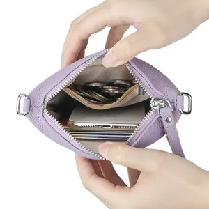 Sac bandoulière en cuir véritable AndoBag, sac à main pour femme de couleur unie, sac de téléphone portable simple et tendance 1852 - Product Image 5