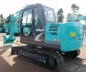 للبيع حفار مستعمل بسعر المصنع طراز KOBELCO SK75 KOBELCO حفار بقوة 7 أطنان 60 75 120