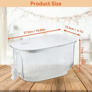 เครื่องจ่ายน้ำผลไม้แบบใสสำหรับใช้ในบ้าน  ขวดน้ำพลาสติกใสสำหรับเครื่องดื่ม  สามารถปรับแต่งได้ - Product Image 3