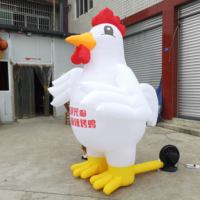 Poulet blanc gonflable géant personnalisé Publicité blanche Cartoon Décoration extérieure Poulet publicitaire gonflable