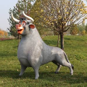 Fabrika fiyat sevimli karikatür Yak heykel kalıp seti bahçe Ar büyük açık hayvan heykeli için Park çim dekorasyon dekor - Product Image 3