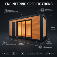 Maisonnette modulaire isolée haut de gamme, structure en acier, maison préfabriquée en conteneur, espace de vie résidentiel portable, cabane, utilisation hôtelière