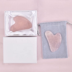 Pedra Natural Gua Sha Massagem Ferramenta Atacado Coração Forma Rosto Massageador Quartzo Rosa <span class=keywords><strong>Guasha</strong></span> Board